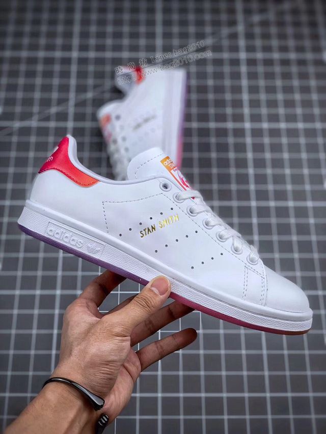 Adidas白鞋 EG8133 漸變水晶 阿迪達斯休閒板鞋 男女同款  hdx13298